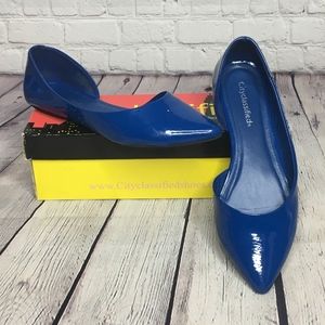 Cityclassified Pendant Blue Slip On Patent Leather
